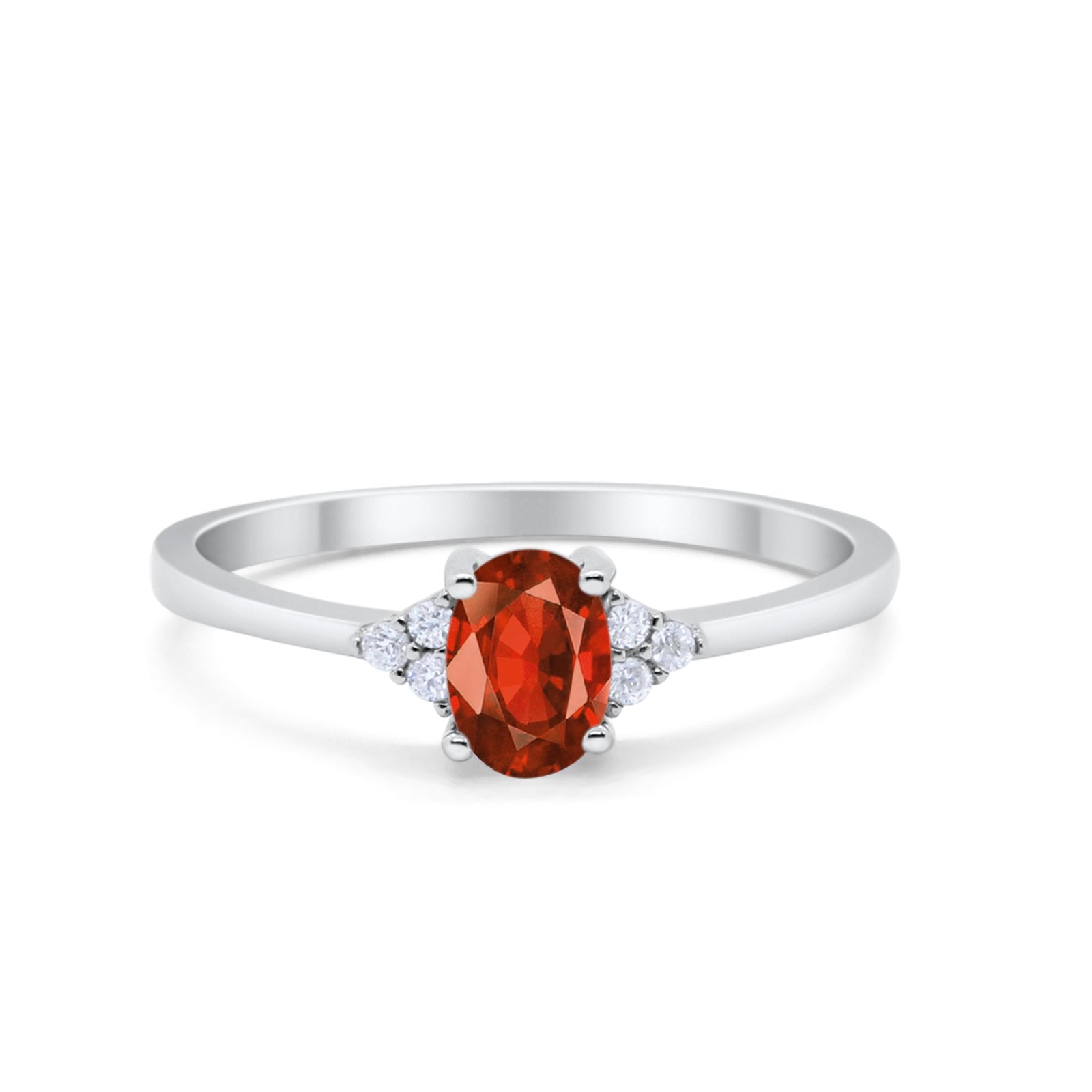 Art Deco Oval Engagement Ring Cubic Zirconia 925 Sterling Silver