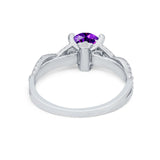 Twisted Shank Infinity Wedding Ring Round Cubic Zirconia 925 Sterling Silver