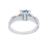 Twisted Shank Infinity Wedding Ring Round Cubic Zirconia 925 Sterling Silver