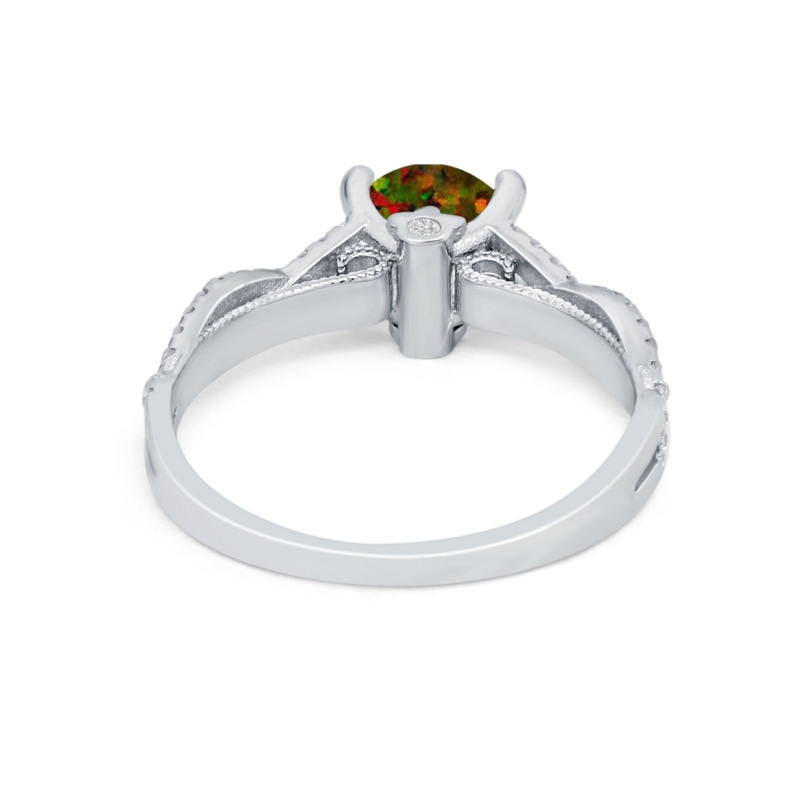 Twisted Shank Infinity Wedding Ring Round Cubic Zirconia 925 Sterling Silver