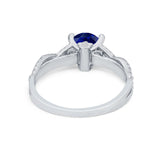 Twisted Shank Infinity Wedding Ring Round Cubic Zirconia 925 Sterling Silver