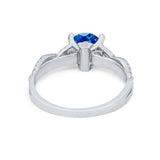 Twisted Shank Infinity Wedding Ring Round Cubic Zirconia 925 Sterling Silver