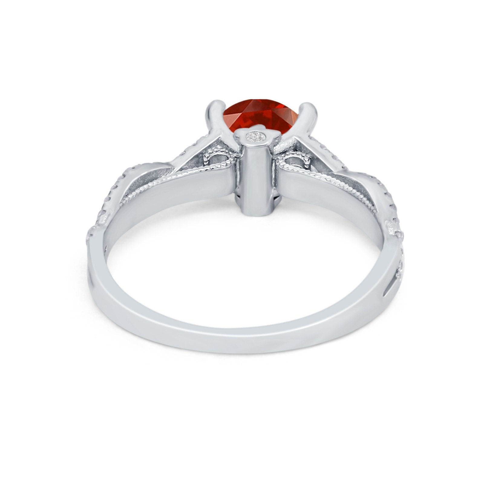 Twisted Shank Infinity Wedding Ring Round Cubic Zirconia 925 Sterling Silver