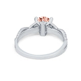 Twisted Shank Infinity Wedding Ring Round Cubic Zirconia 925 Sterling Silver
