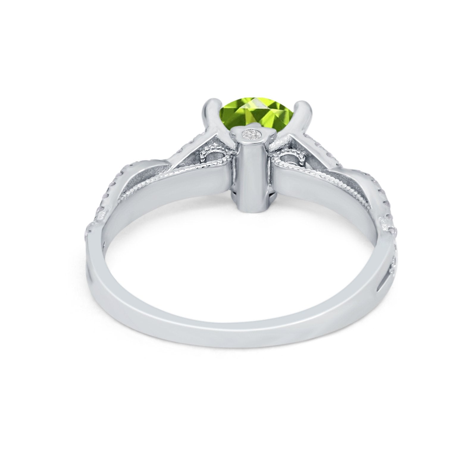 Twisted Shank Infinity Wedding Ring Round Cubic Zirconia 925 Sterling Silver