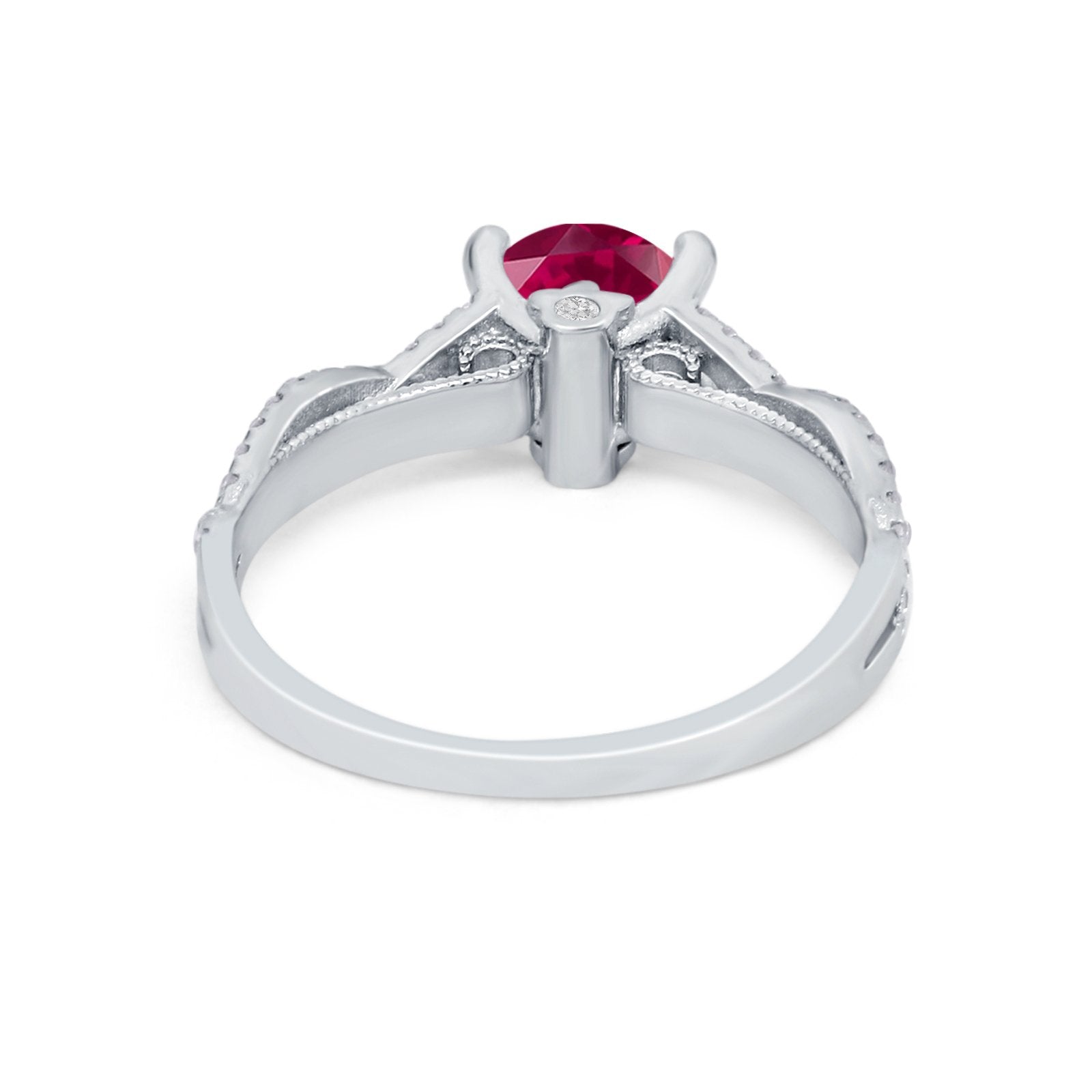 Twisted Shank Infinity Wedding Ring Round Cubic Zirconia 925 Sterling Silver