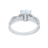 Twisted Shank Infinity Wedding Ring Round Cubic Zirconia 925 Sterling Silver