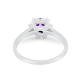Vintage Style Engagement Ring Simulated Cubic Zirconia 925 Sterling Silver