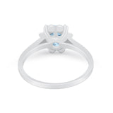Vintage Style Engagement Ring Simulated Cubic Zirconia 925 Sterling Silver