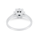 Vintage Style Engagement Ring Simulated Cubic Zirconia 925 Sterling Silver