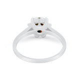 Vintage Style Engagement Ring Simulated Cubic Zirconia 925 Sterling Silver