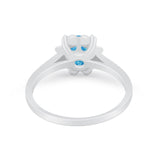 Vintage Style Engagement Ring Simulated Cubic Zirconia 925 Sterling Silver