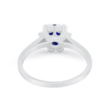 Vintage Style Engagement Ring Simulated Cubic Zirconia 925 Sterling Silver