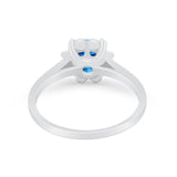 Vintage Style Engagement Ring Simulated Cubic Zirconia 925 Sterling Silver