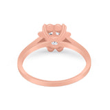 Vintage Style Engagement Ring Simulated Cubic Zirconia 925 Sterling Silver