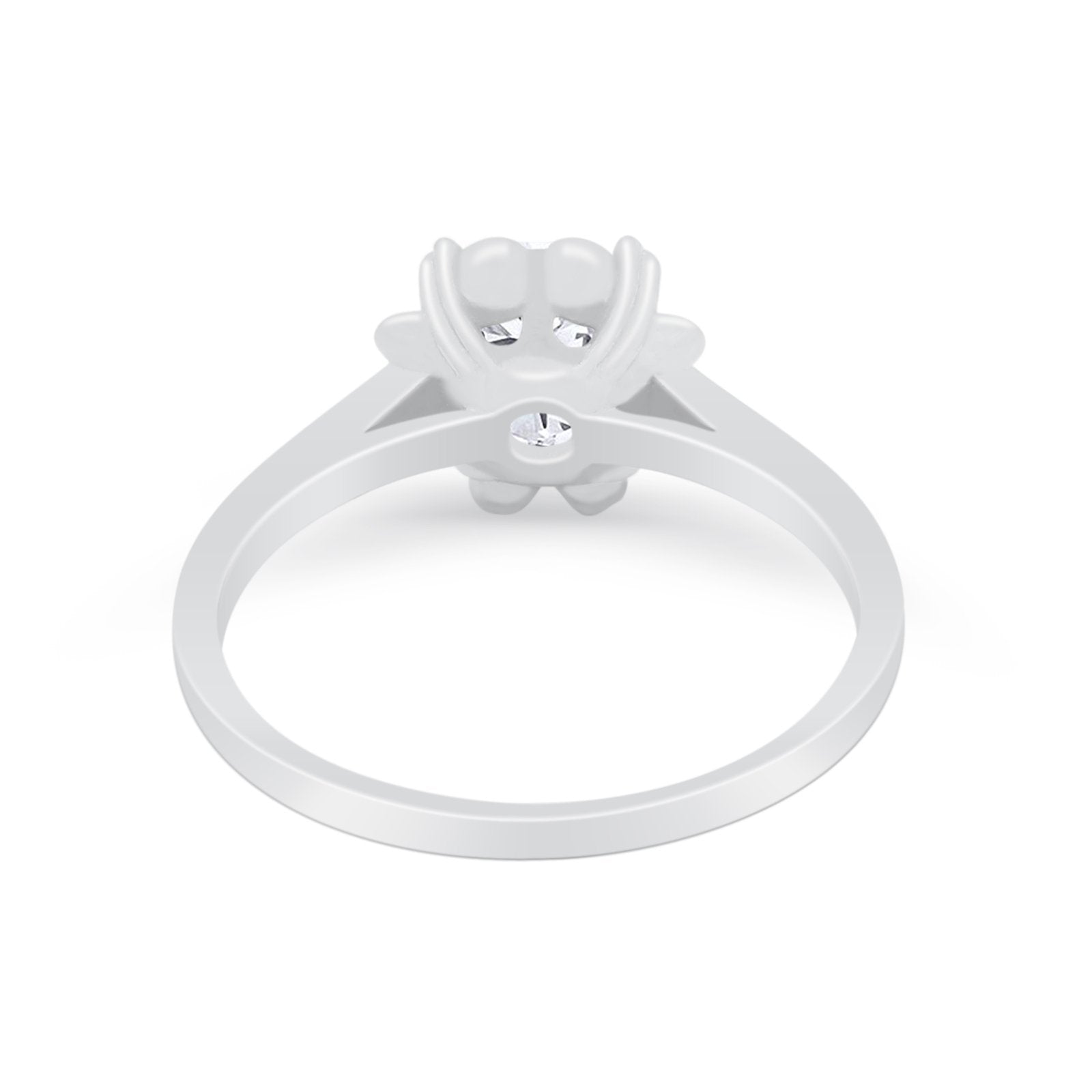 Vintage Style Engagement Ring Simulated Cubic Zirconia 925 Sterling Silver