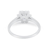 Vintage Style Engagement Ring Simulated Cubic Zirconia 925 Sterling Silver