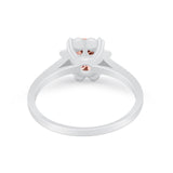 Vintage Style Engagement Ring Simulated Cubic Zirconia 925 Sterling Silver