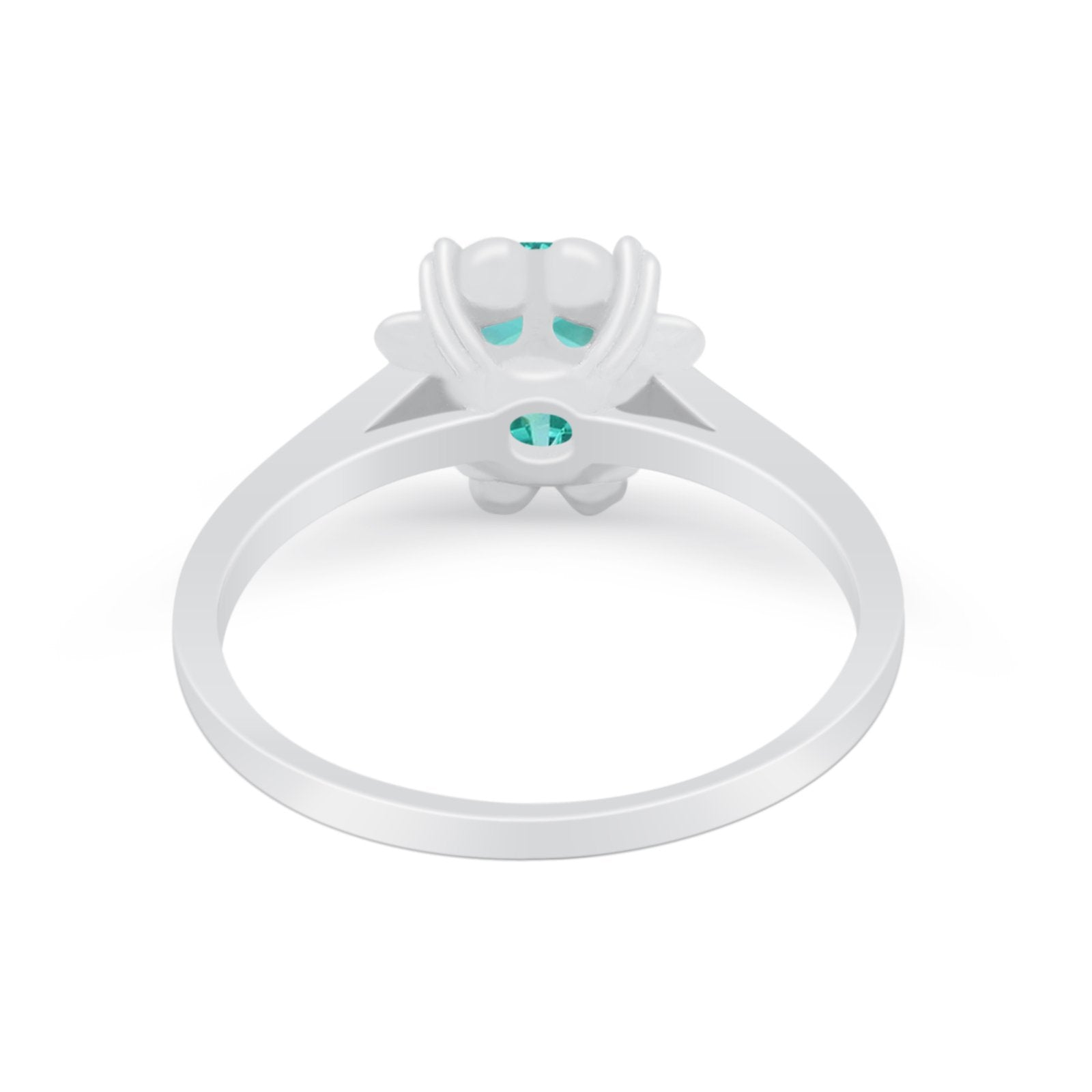 Vintage Style Engagement Ring Simulated Cubic Zirconia 925 Sterling Silver