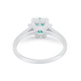 Vintage Style Engagement Ring Simulated Cubic Zirconia 925 Sterling Silver