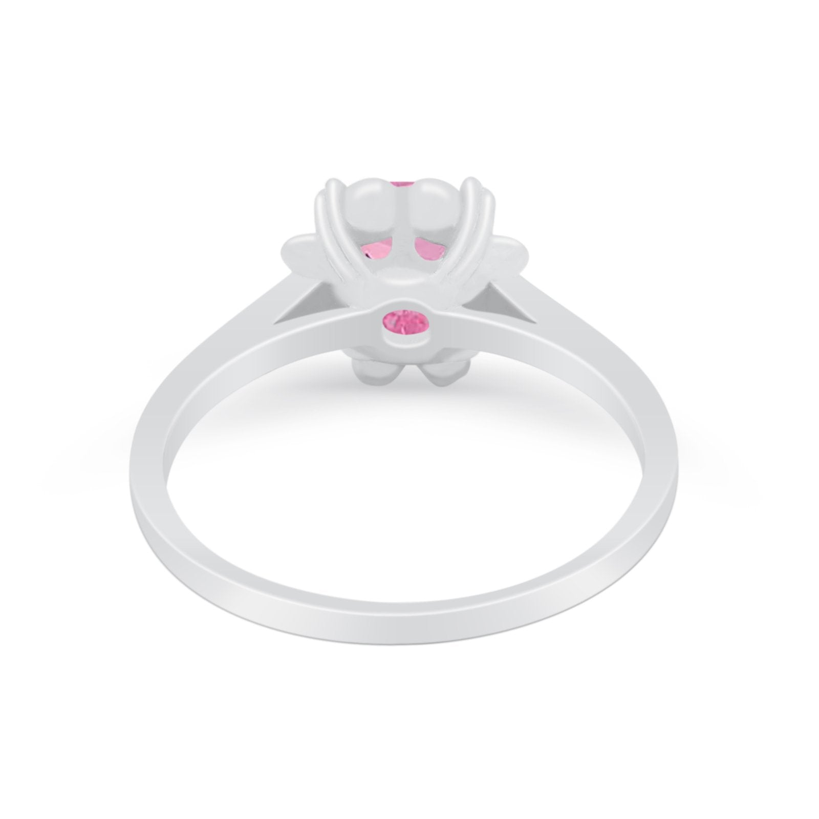 Vintage Style Engagement Ring Simulated Cubic Zirconia 925 Sterling Silver