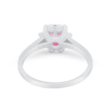 Vintage Style Engagement Ring Simulated Cubic Zirconia 925 Sterling Silver