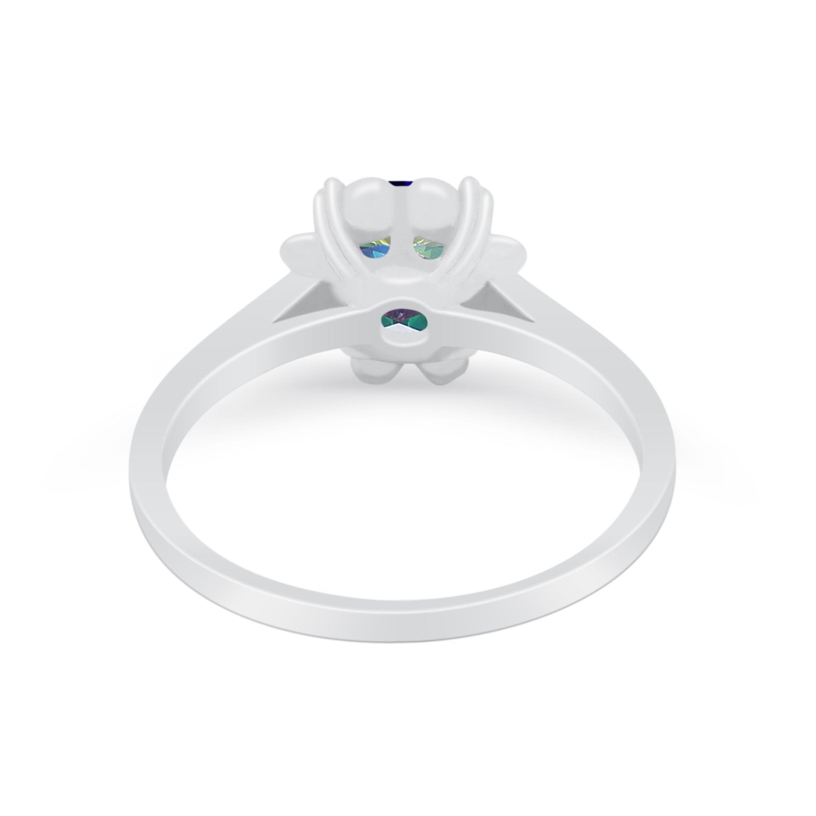 Vintage Style Engagement Ring Simulated Cubic Zirconia 925 Sterling Silver
