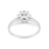 Vintage Style Engagement Ring Simulated Cubic Zirconia 925 Sterling Silver