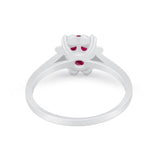 Vintage Style Engagement Ring Simulated Cubic Zirconia 925 Sterling Silver