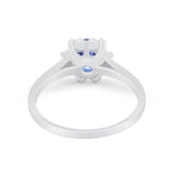 Vintage Style Engagement Ring Simulated Cubic Zirconia 925 Sterling Silver
