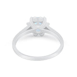 Vintage Style Engagement Ring Simulated Cubic Zirconia 925 Sterling Silver