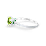 Simulated Emerald Accent Cubic Zirconia 925 Sterling Silver Wedding Ring