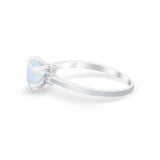 Art Deco Engagement Ring Round Simulated Cubic Zirconia 925 Sterling Silver