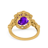 Large Oval Art Deco Wedding Ring Simulated Cubic Zirconia 925 Sterling Silver