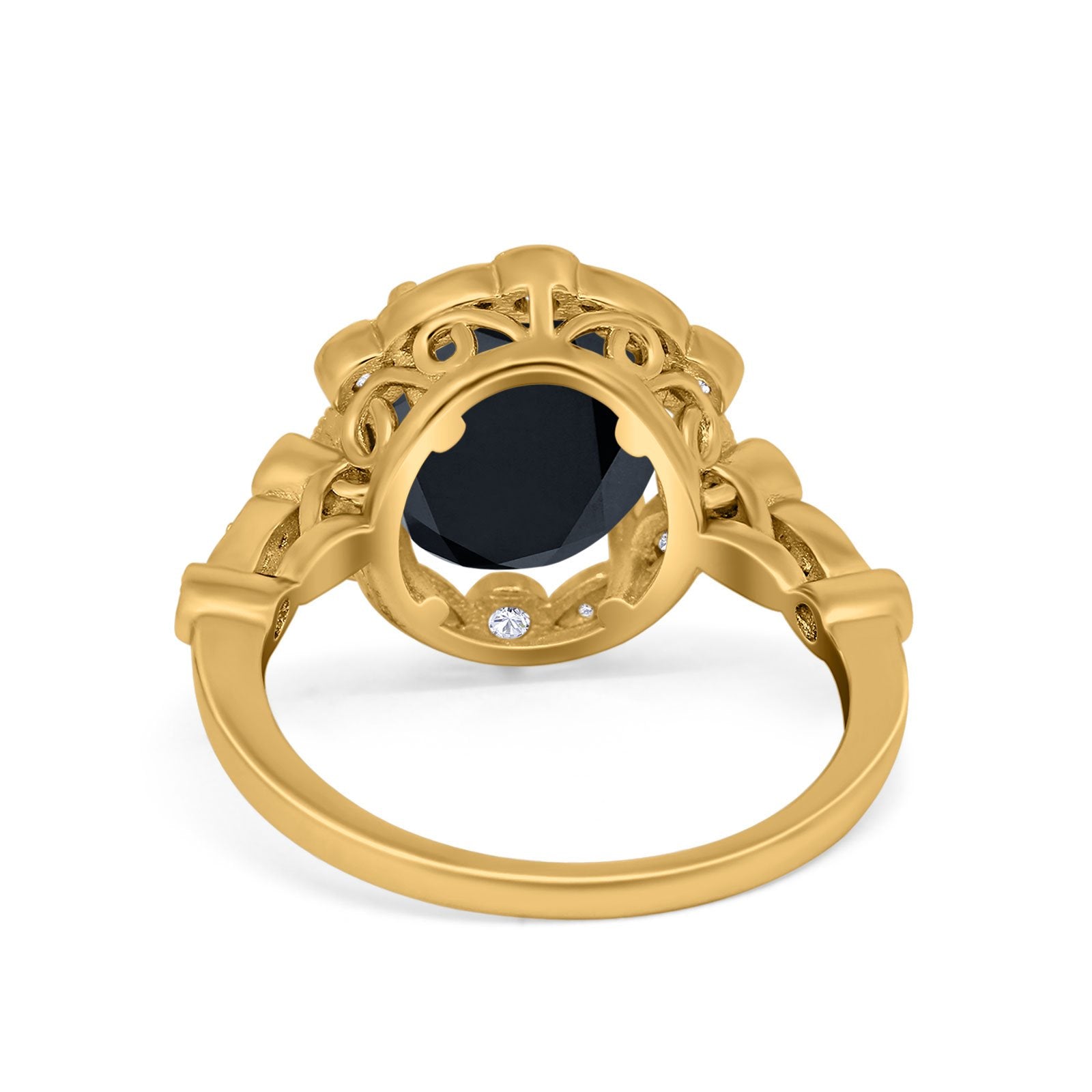 Large Oval Art Deco Wedding Ring Simulated Cubic Zirconia 925 Sterling Silver