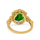 Large Oval Art Deco Wedding Ring Simulated Cubic Zirconia 925 Sterling Silver