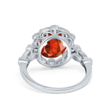 Large Oval Art Deco Wedding Ring Simulated Cubic Zirconia 925 Sterling Silver