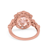 Large Oval Art Deco Wedding Ring Simulated Cubic Zirconia 925 Sterling Silver