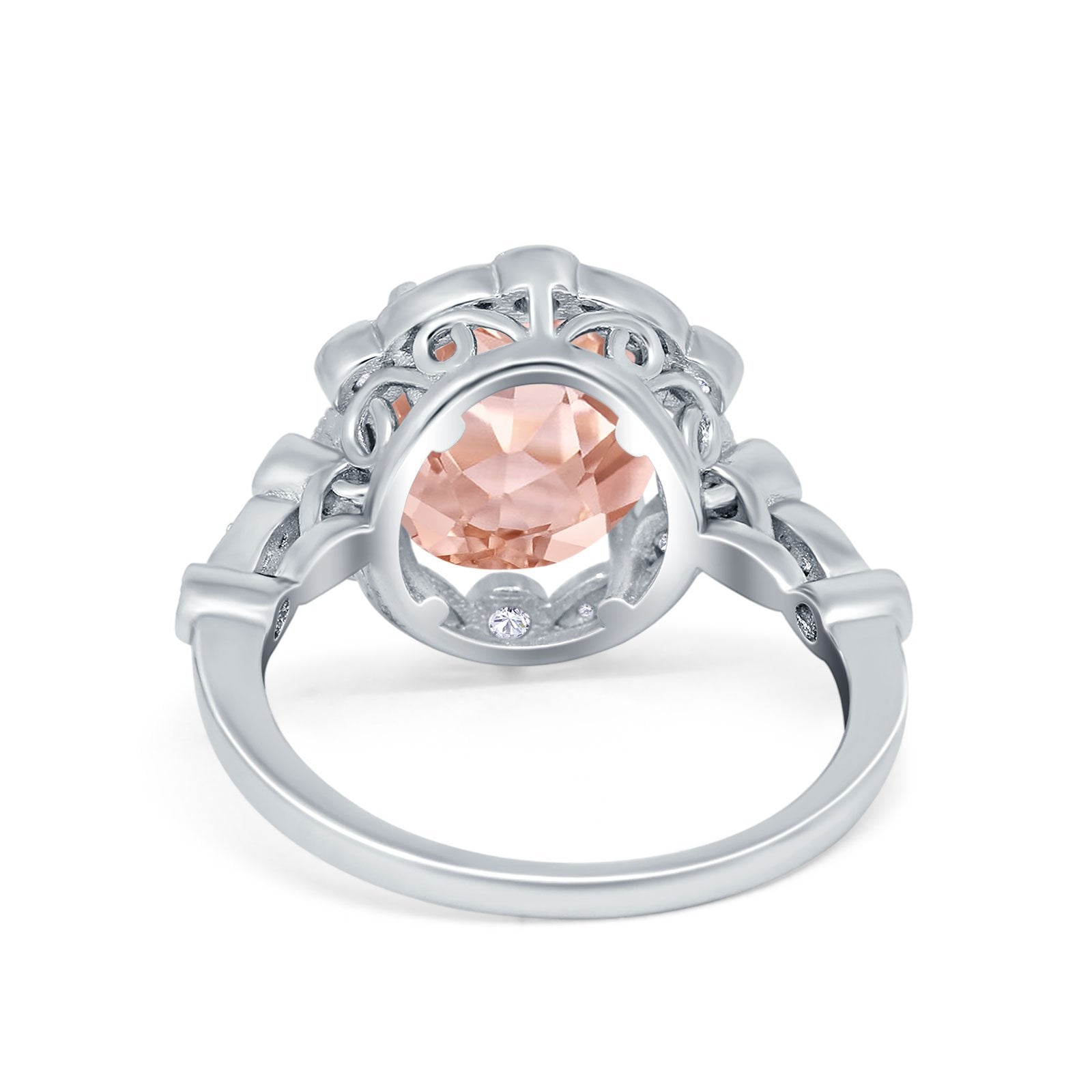 Large Oval Art Deco Wedding Ring Simulated Cubic Zirconia 925 Sterling Silver