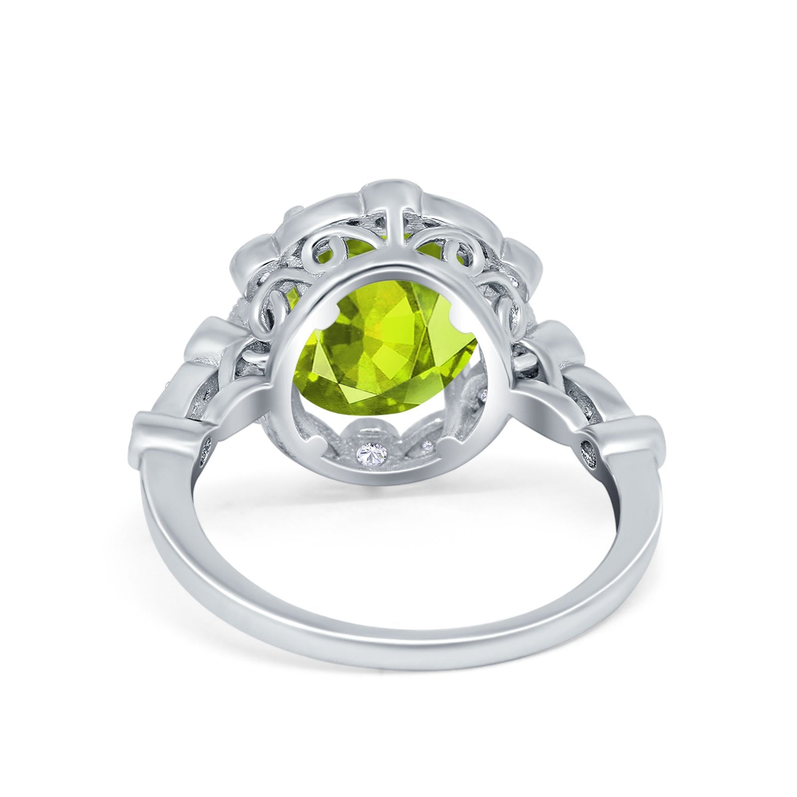 Large Oval Art Deco Wedding Ring Simulated Cubic Zirconia 925 Sterling Silver