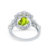 Large Oval Art Deco Wedding Ring Simulated Cubic Zirconia 925 Sterling Silver