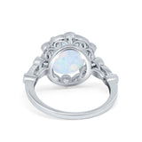 Large Oval Art Deco Wedding Ring Simulated Cubic Zirconia 925 Sterling Silver