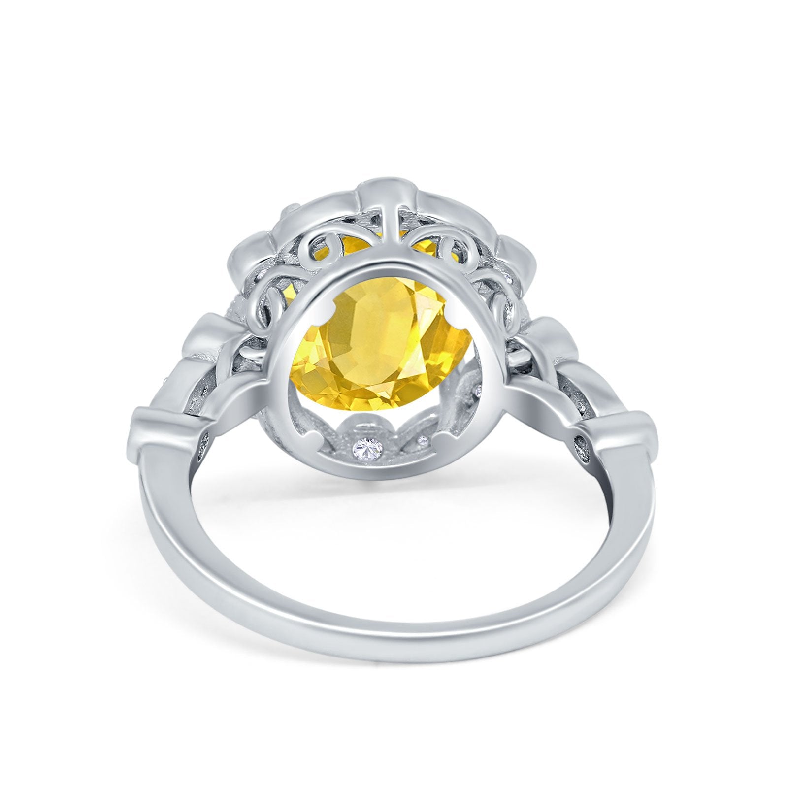 Large Oval Art Deco Wedding Ring Simulated Cubic Zirconia 925 Sterling Silver