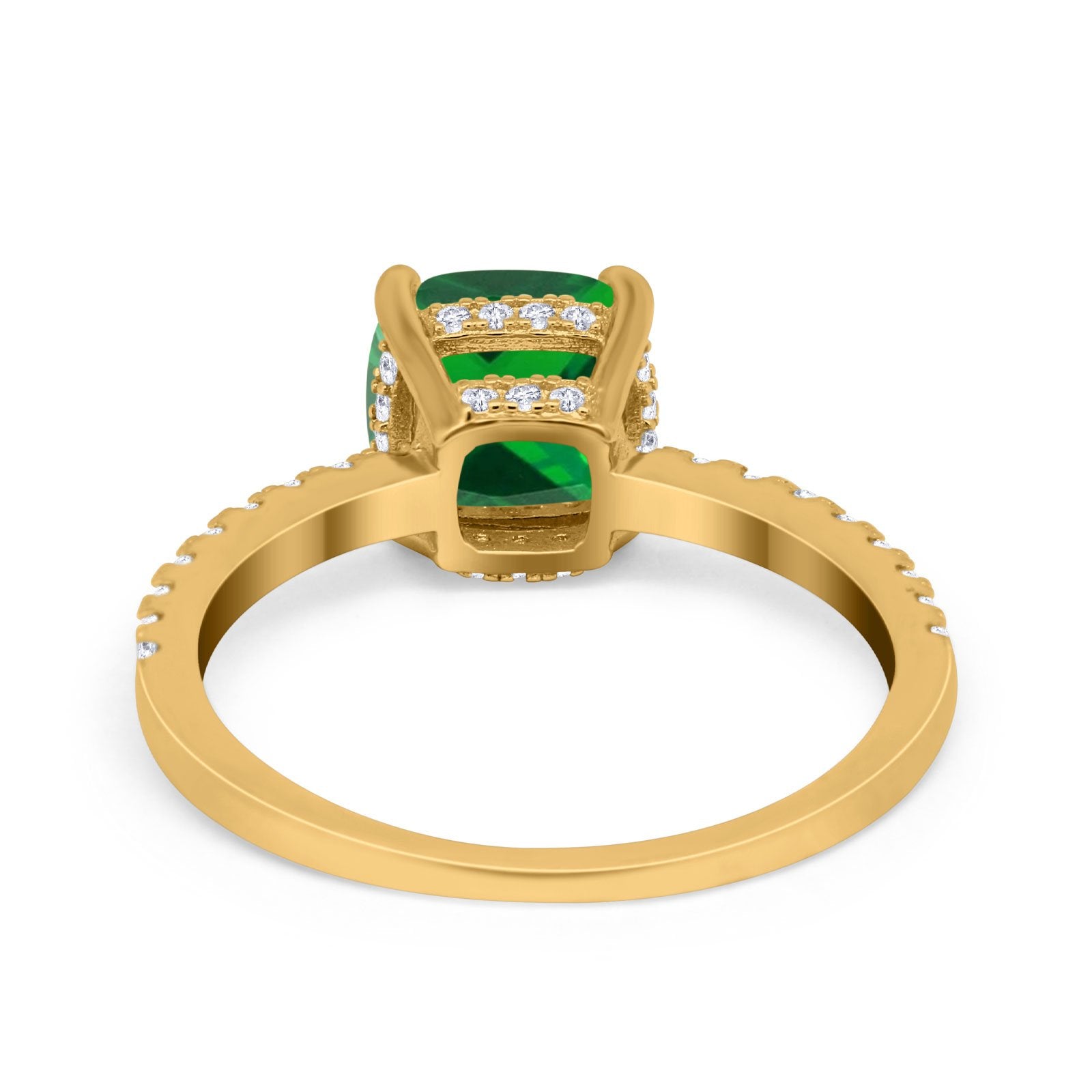 Vintage Cushion Cut Engagement Ring Simulated Cubic Zirconia 925 Sterling Silver