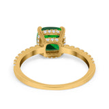 Vintage Cushion Cut Engagement Ring Simulated Cubic Zirconia 925 Sterling Silver