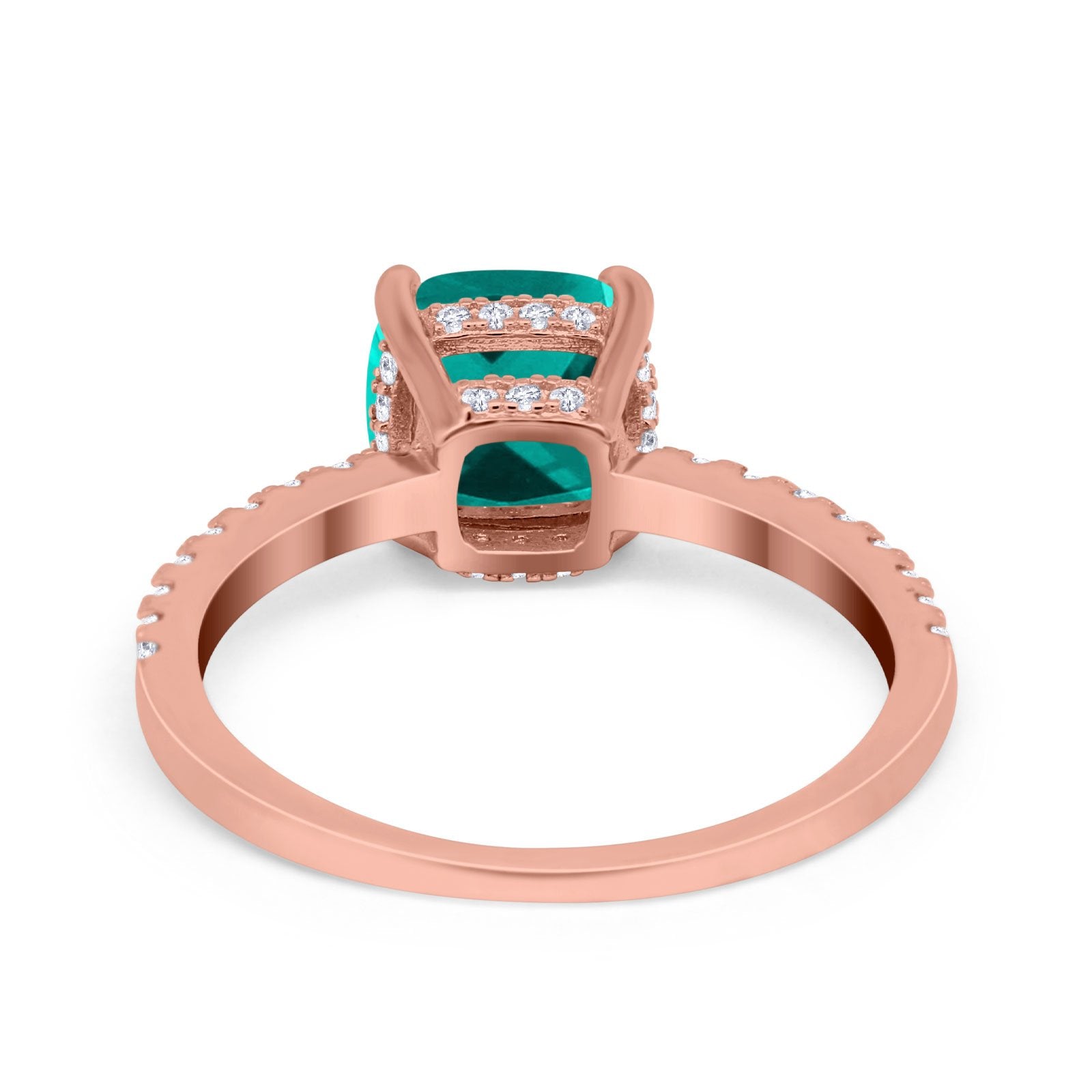 Vintage Cushion Cut Engagement Ring Simulated Cubic Zirconia 925 Sterling Silver