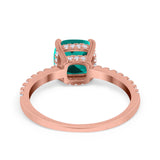 Vintage Cushion Cut Engagement Ring Simulated Cubic Zirconia 925 Sterling Silver