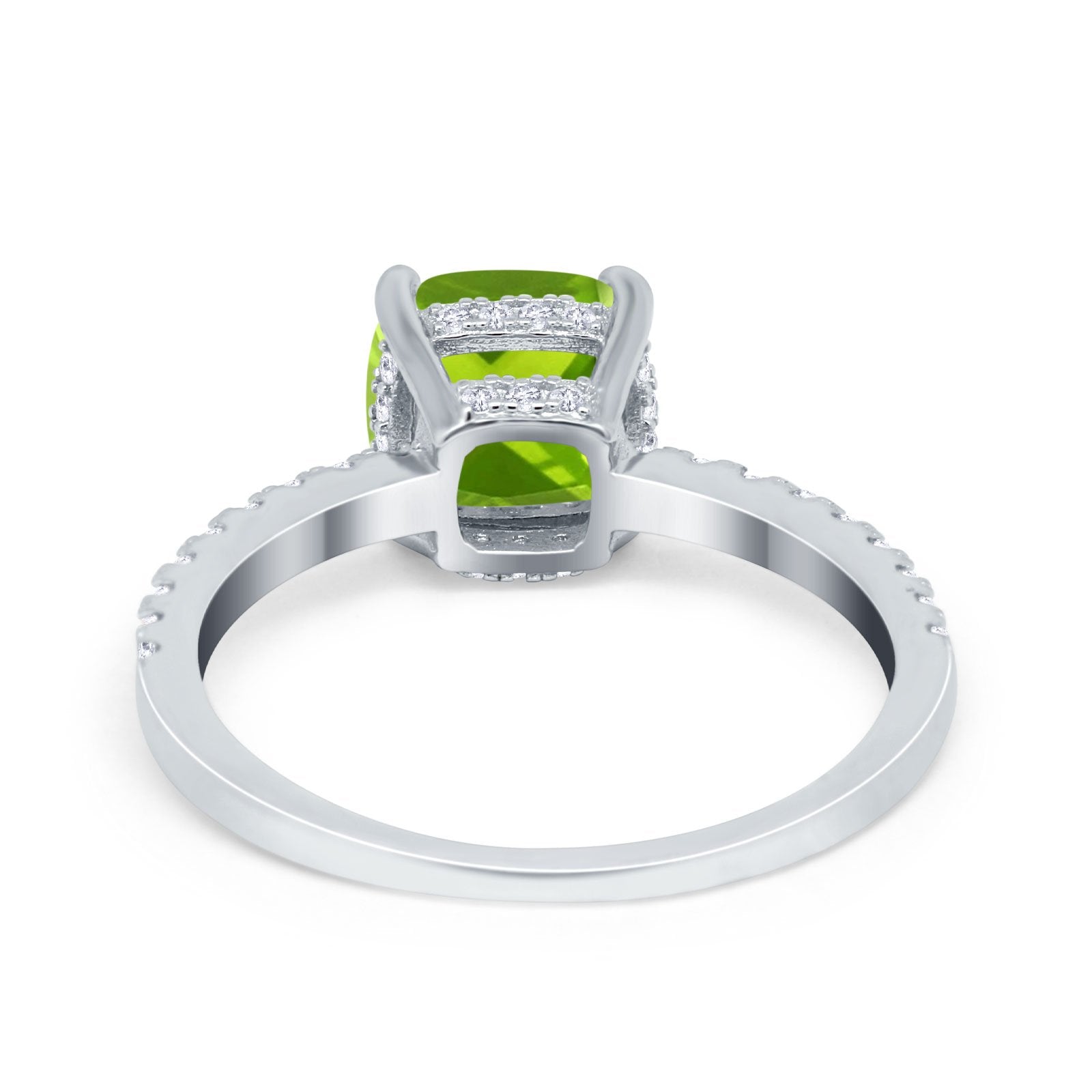 Vintage Cushion Cut Engagement Ring Simulated Cubic Zirconia 925 Sterling Silver