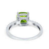 Vintage Cushion Cut Engagement Ring Simulated Cubic Zirconia 925 Sterling Silver