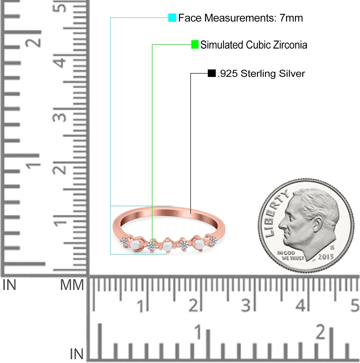 Eternity Band Wedding Ring Lab Created White Opal Simulated CZ 925 Sterling Silver
